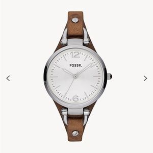 Fossil Georgia Women's Watch with Genuine Leather Bracelet Band ES2830
